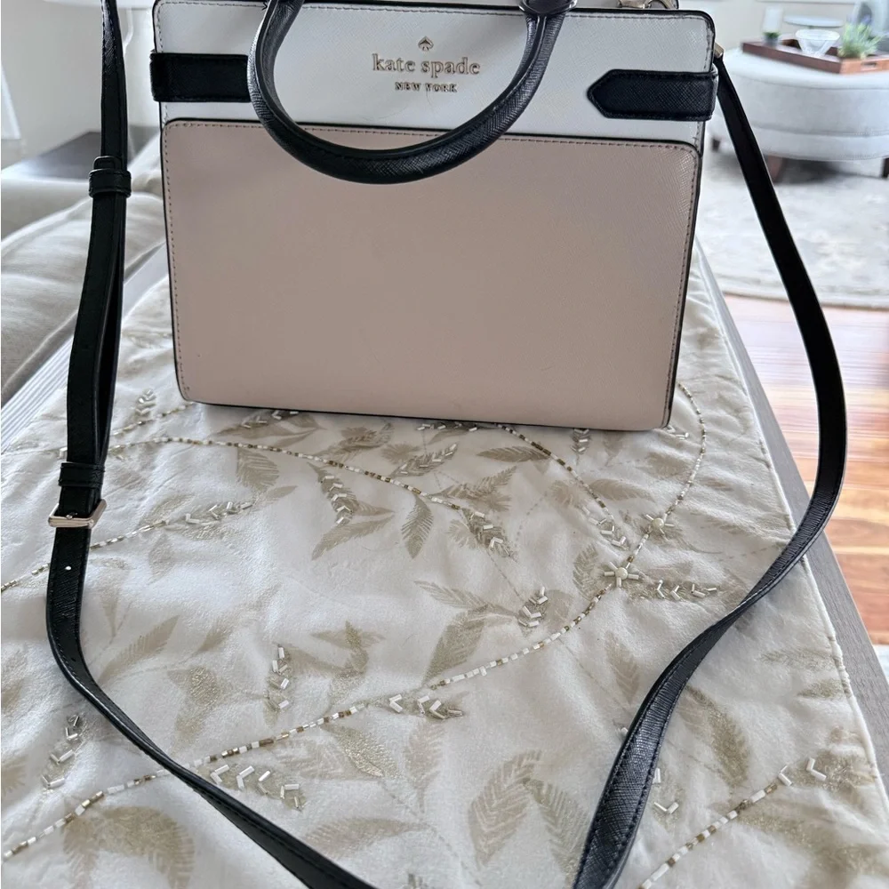 Kate Spade New York | Blush Nude Colorblock Leather Satchel - Picture 3 of 10